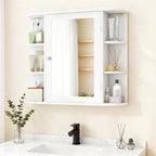 Wall-Mounted Bathroom Mirror Cabinet With Storage Shelves