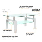 Modern White Glass Coffee Table | Rectangular Design