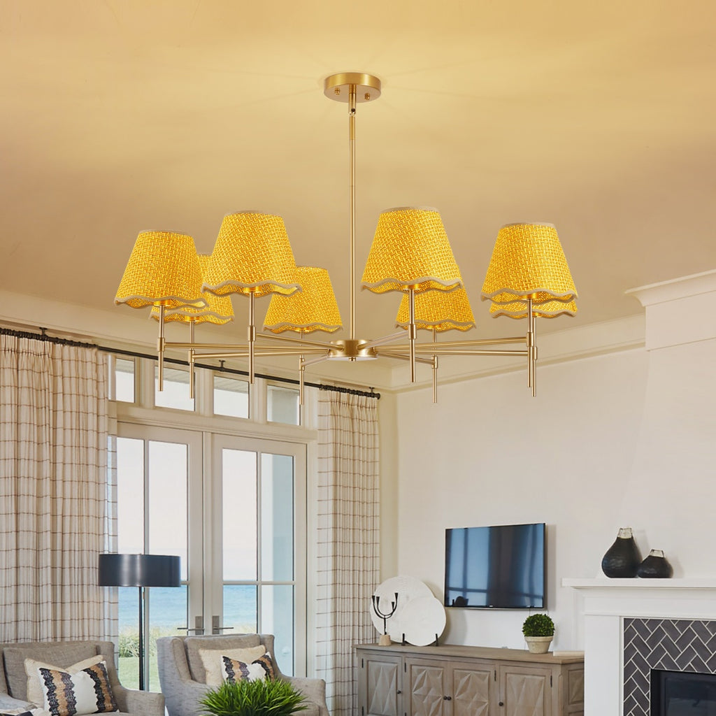 Golden Farmhouse Pendant Light 8-light Bohemian Pendant Light 38.6