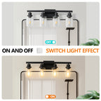 24 Modern Black 4-Light Bathroom Vanity Light Fixture