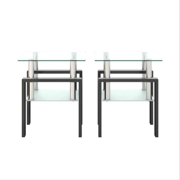 Modern Glass Coffee Table Set | Square Design