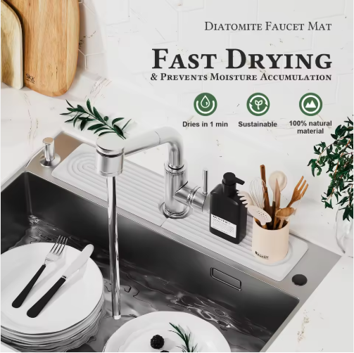 Diatomaceous Earth Sink Tray Stone Home Sink Caddy Kitchen Instant Dry