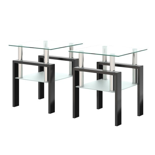 Modern Glass Coffee Table Set | Square Design