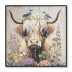 Farmhouse Highland Cow Wall Decor In Neutral Colour Rustic Cow And Chr