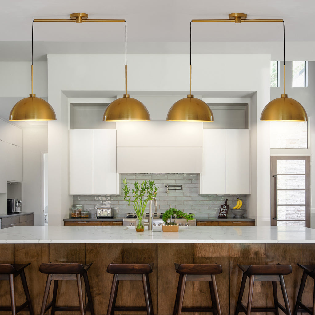 41inch Industrial Modern Copper Color Double Pendant Light Adjustable