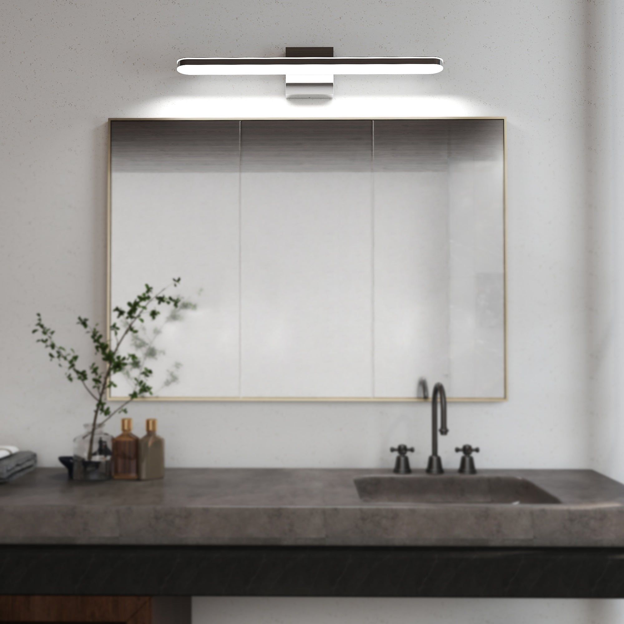 Modern Bathroom Light Fixtures Dimmable LED Vanity Lights Chrome Lamps