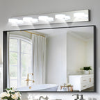 37 Modern 5-Light LED Vanity Light Fixture - Chrome Finish With Acryli
