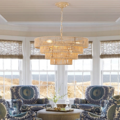 LED Chandelier Light | Bohemian Woven Design