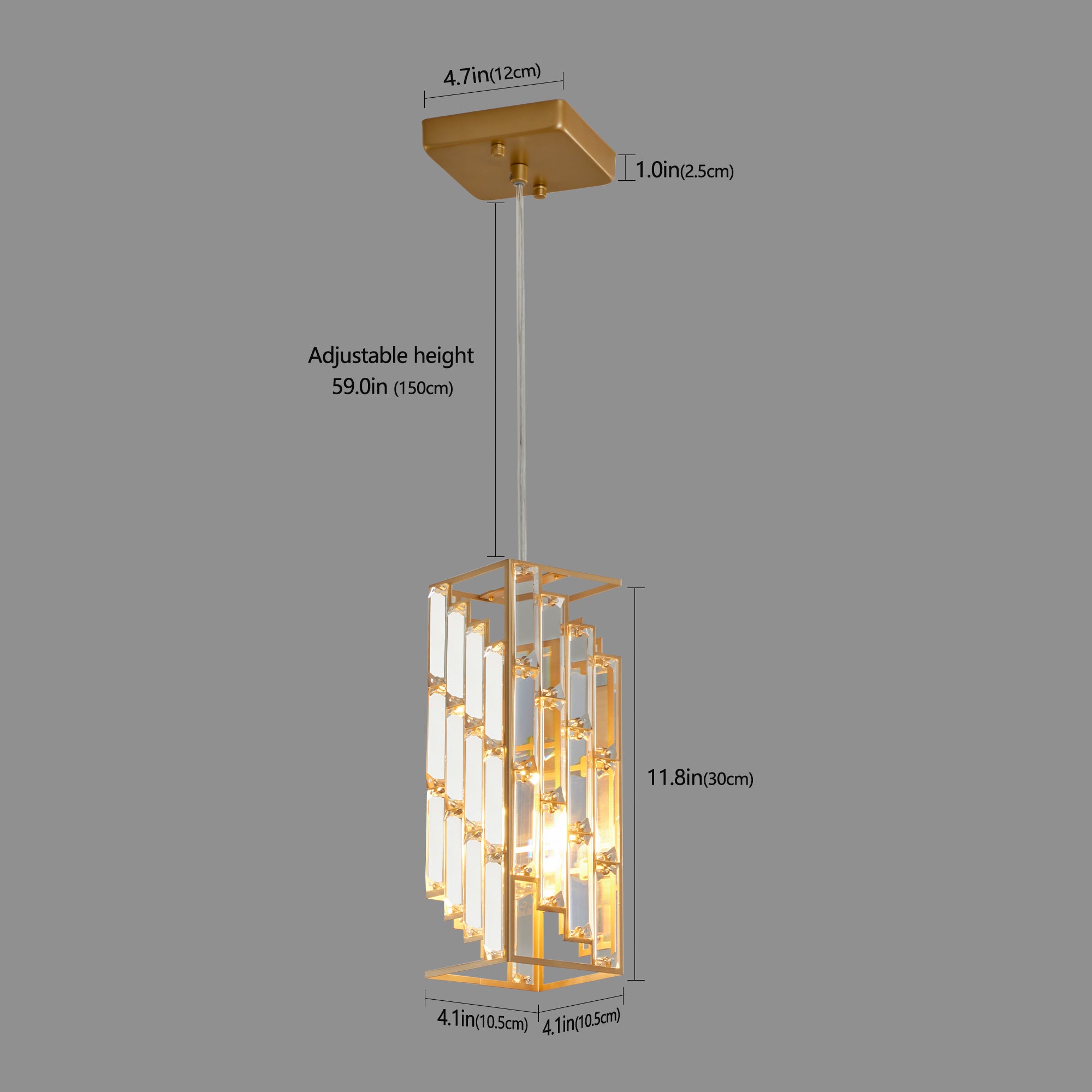 4inch Modern Crystal Pendant Light - 3 Pack