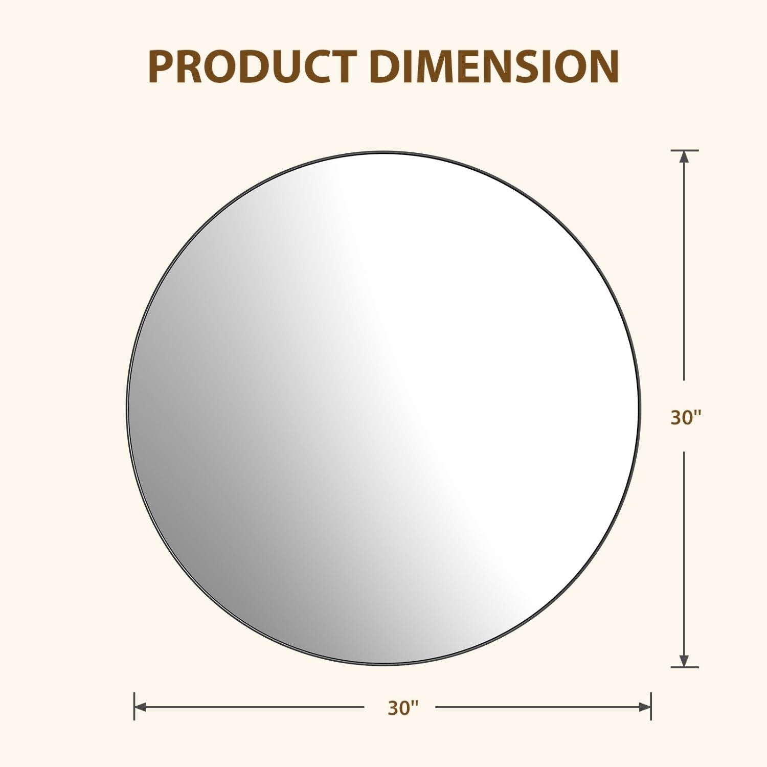 Round Wall Mirror With Metal Frame