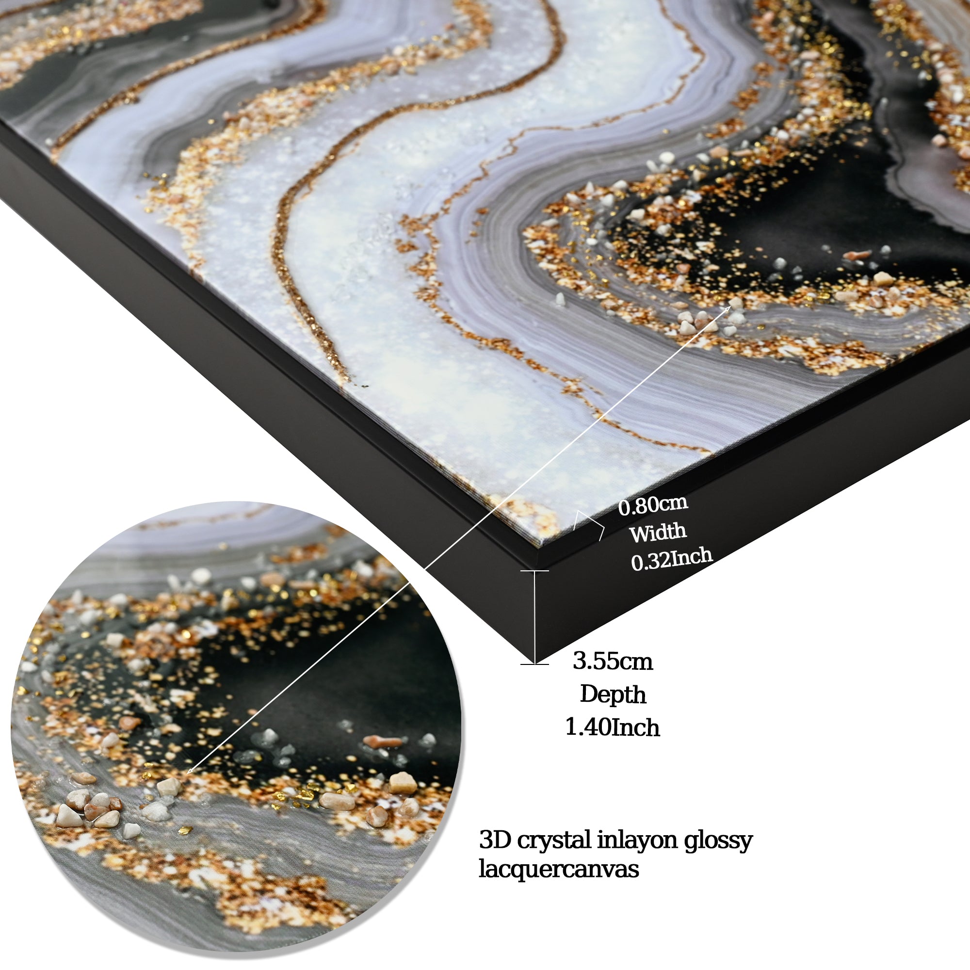 Black And Gold Abstract Wall Art Small Size Home Wall Decoration Moder