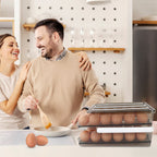Egg Container Holder For Refrigerator Double Layer Egg Storage Box Wit