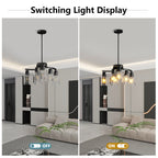 Modern Farmhouse Chandelier, 6-Light Matte Black