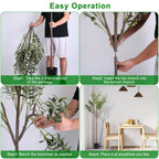 1Pc 5.9FT Artificial Olive Tree Tall Fake Olive Plant Faux Potted Oliv