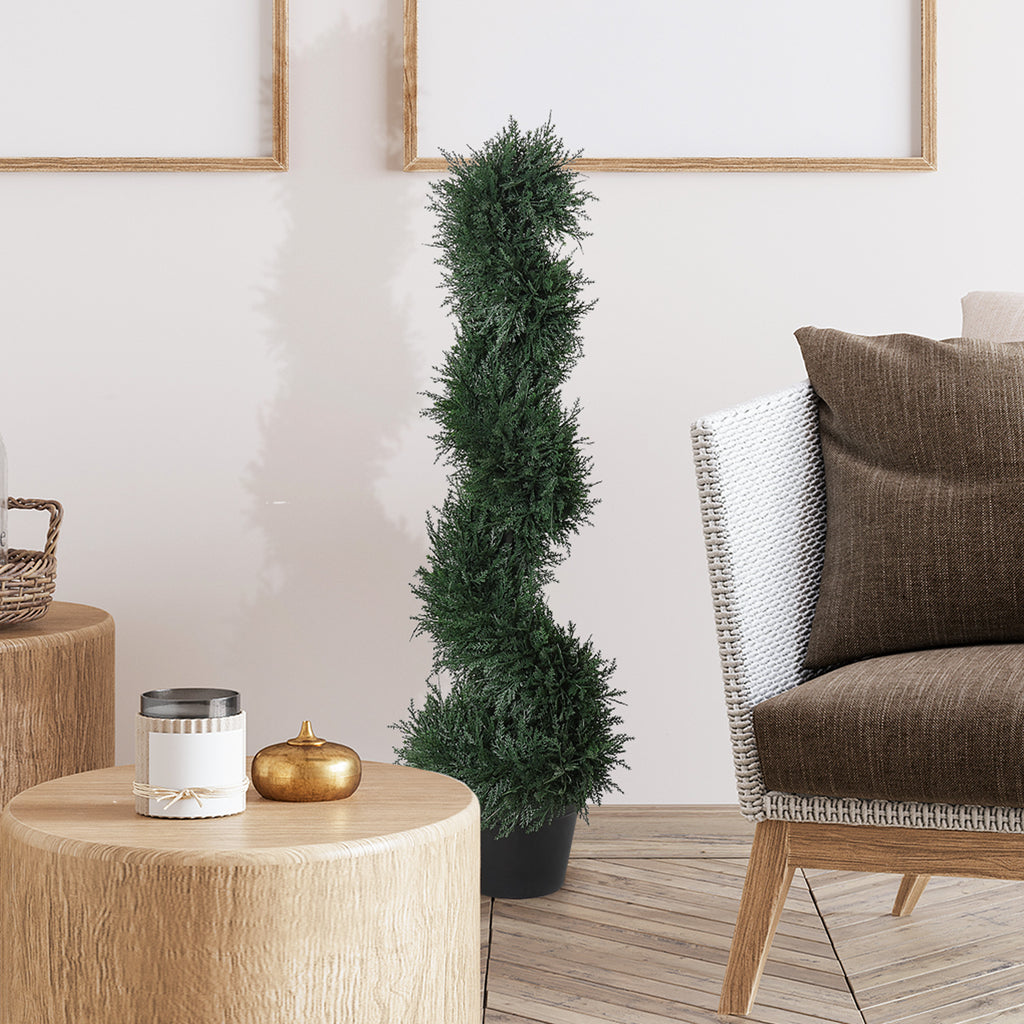 3FT Topiary Artificial Faux Cedar Tree Spiral Fake Plant