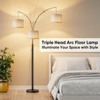 Three-Color Temperature & Dimmable Three-Head Floor Lamp Create A Cozy
