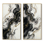 Large Framed Black And White Abstract Wall Art