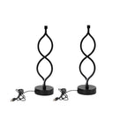 2Pcs Modern Wave-Shaped USB Desk Lamp With 3-Color Dimmable Lighting F