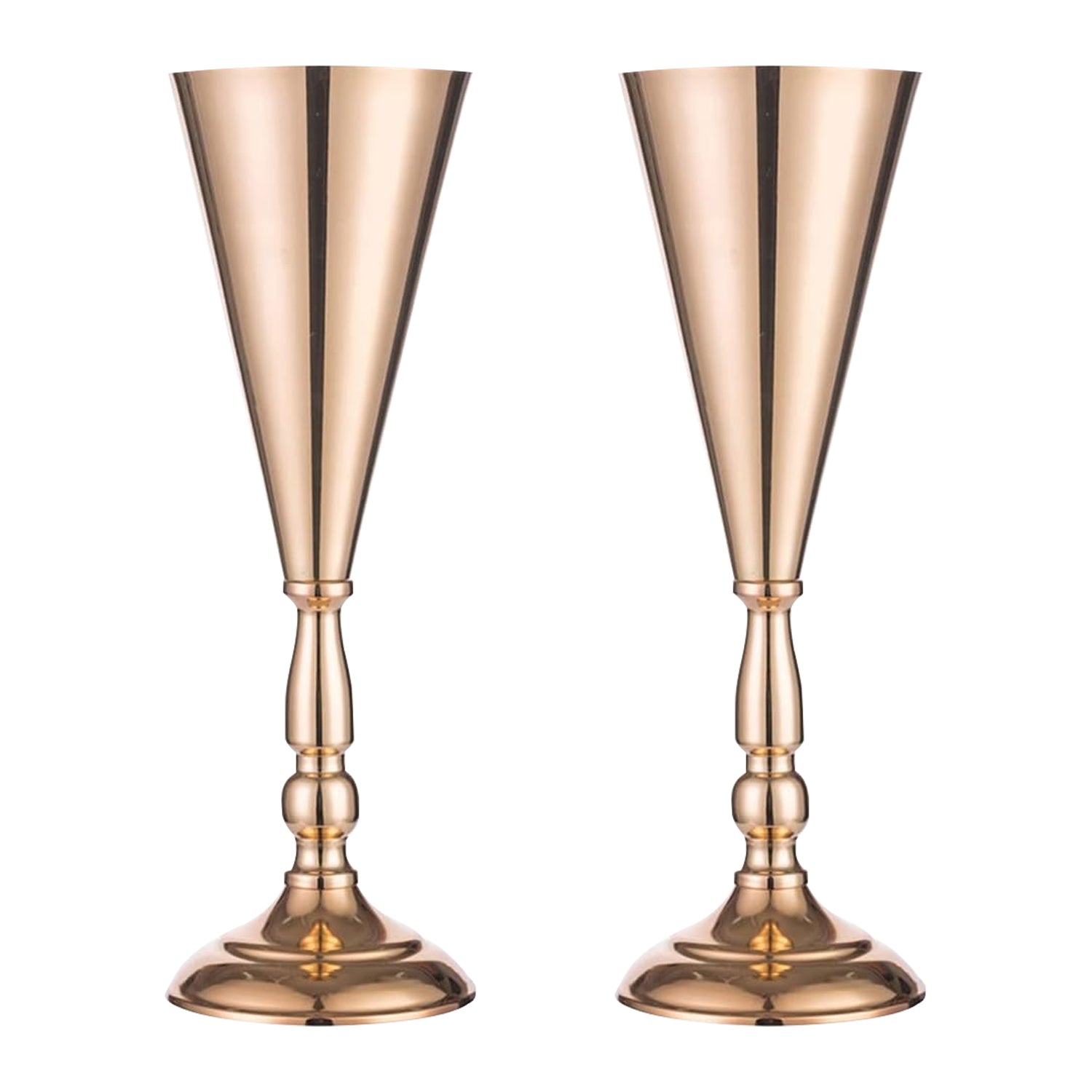 2 Pcs Golden Vase Flower Wedding Centerpieces