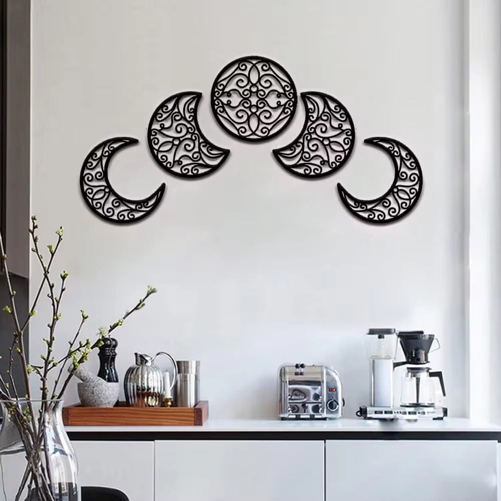 Crescent Moon Wall Art Set Of 5
