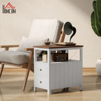 Modern USB End Table | Narrow Design