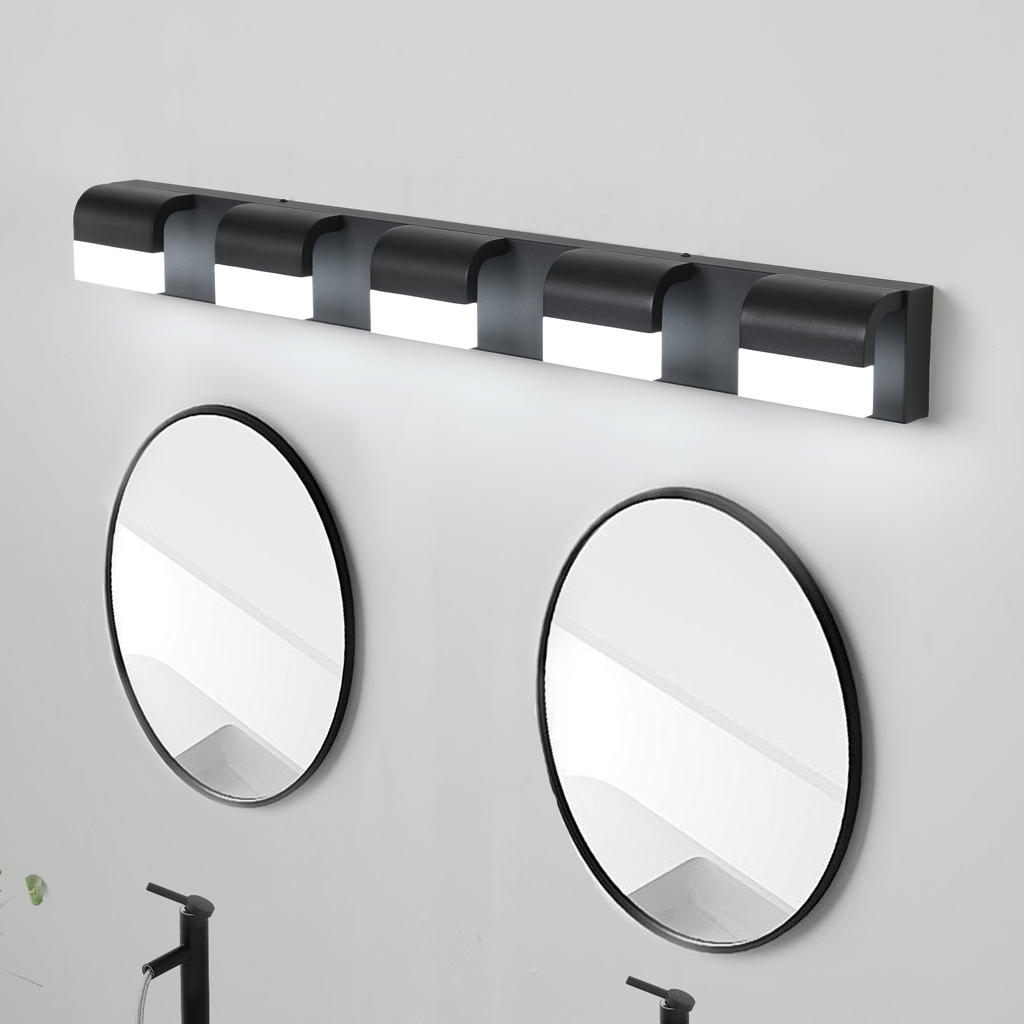 Modern Bathroom Vanity Lighting 5-Light LED Vanity Lights Over Mirror