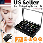 Slots Jewelry Ring Display Organizer Tray Holder Earrings Storage Box