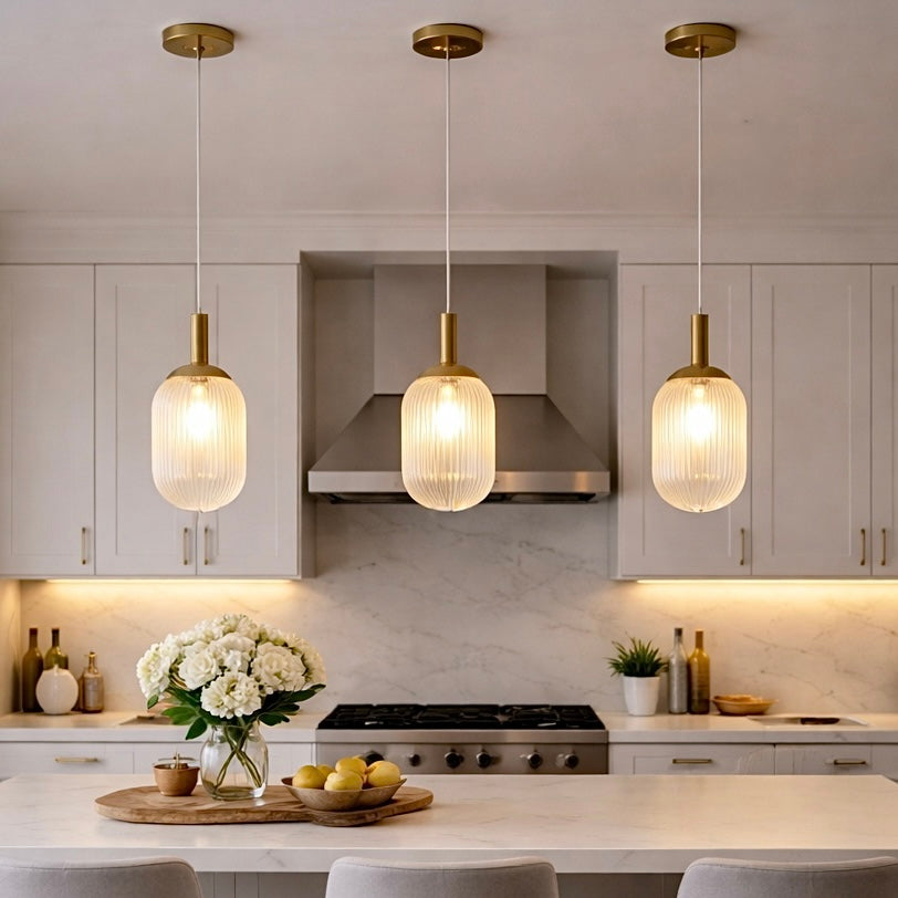Modern Style Pendant Lamp - Bronze And Clear 110-120V Bedside Lamp Bed