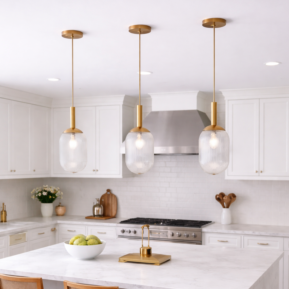 Modern Style Pendant Lamp - Bronze And Clear 110-120V Bedside Lamp Bed