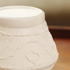Organic Pattern Terracotta Candle Holder 5.2x5.2x5.5'' Rustic Candle S