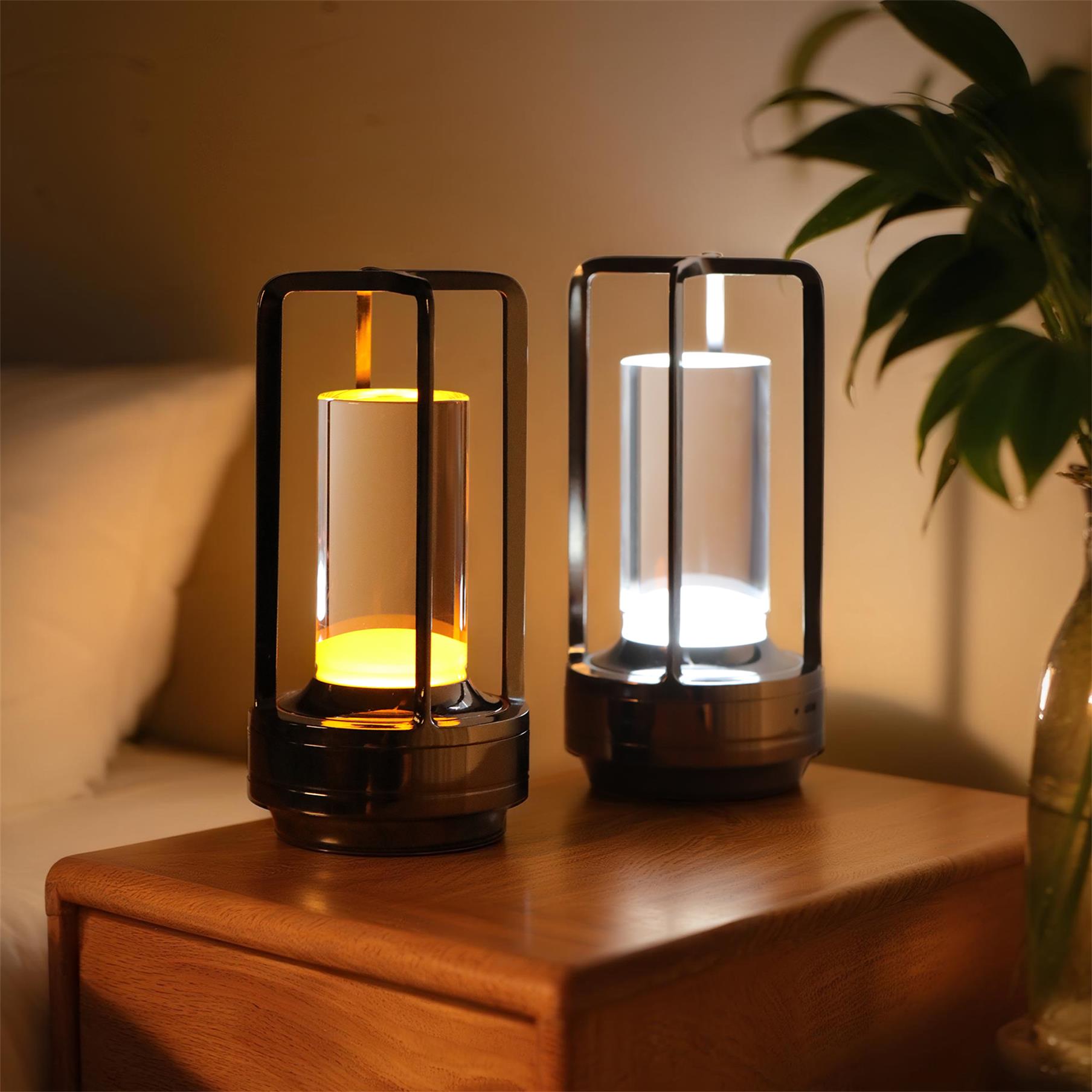 2pcs Portable Touch Control Table Lamp With 5000mAh Battery