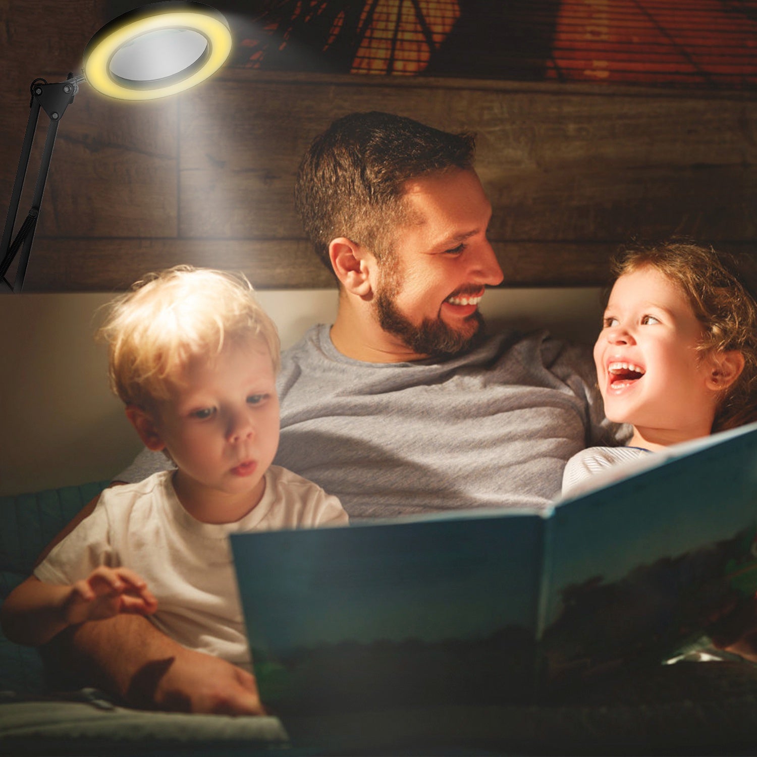 1Pack 2 In 1 LED Magnifier Desk Lamp 8x Magnifying Glass With Light Sw