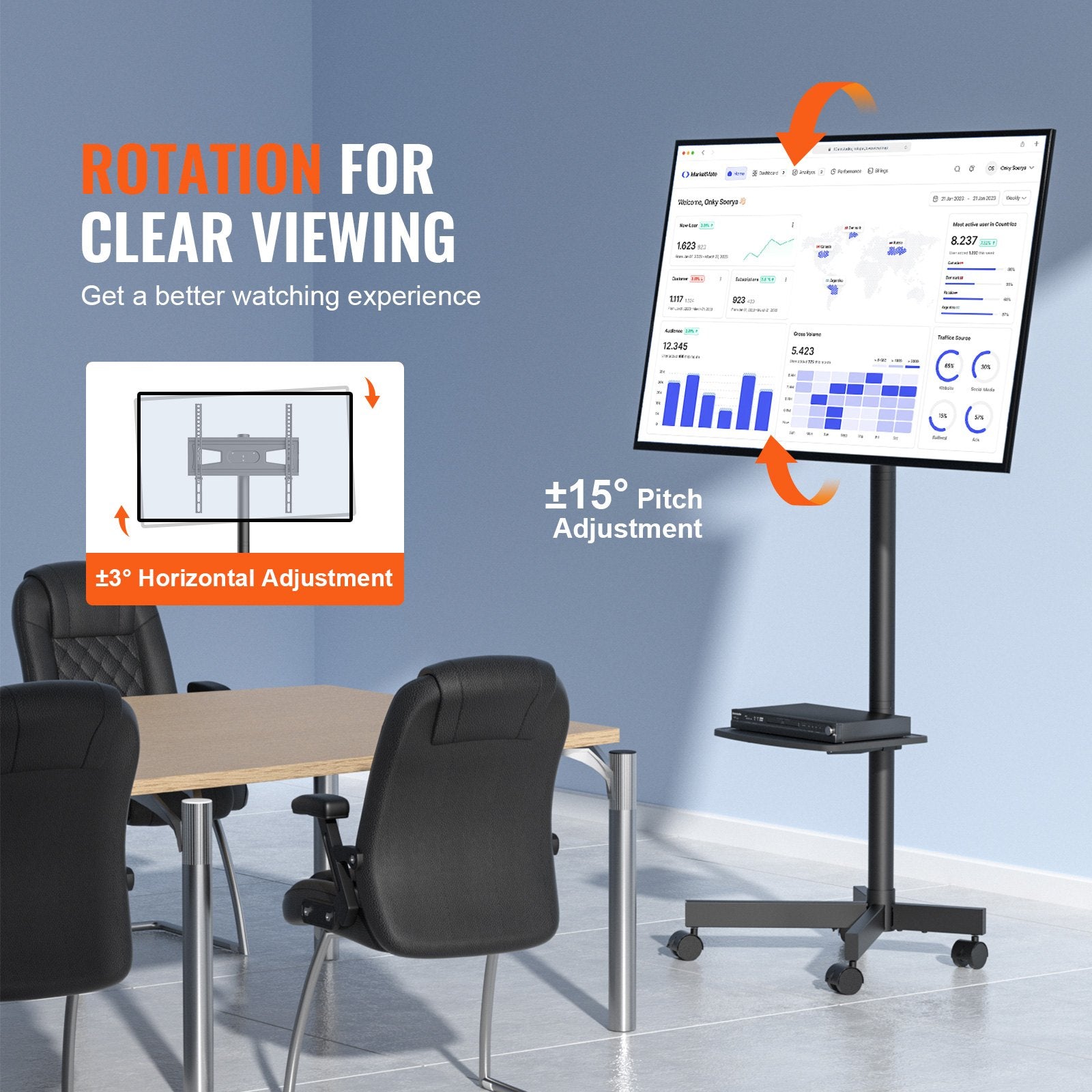 VEVOR Mobile TV Stand