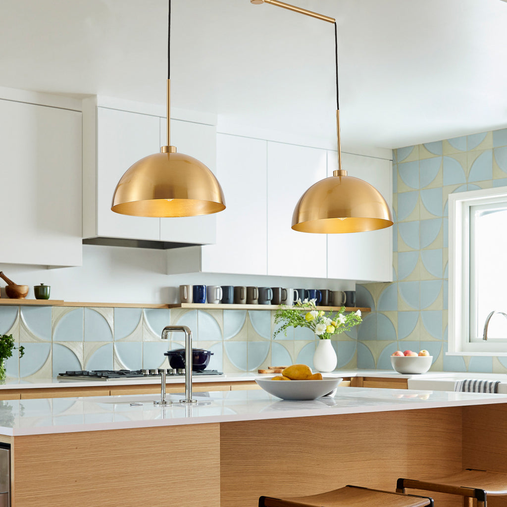 41inch Industrial Modern Copper Color Double Pendant Light Adjustable