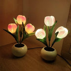 Tulip Lamp - LED Replica Tulip Table Lamp With Flower Vase For Desktop