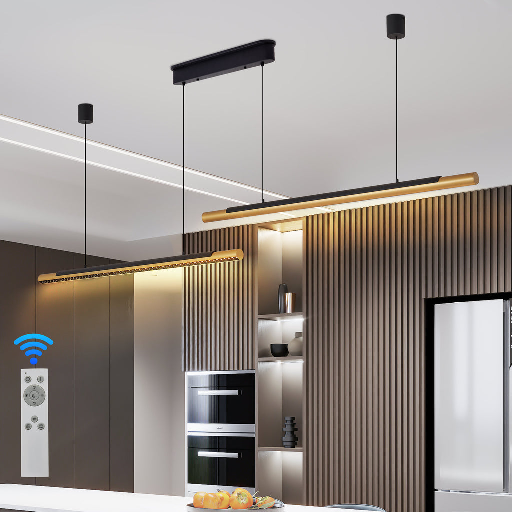 75-inch Modern Black And Gold LED Pendant Light