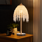 19inch H Elegant Crystal Table Lamp Vintage Waterfall Design With Crys