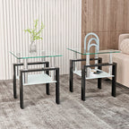 Modern Glass Coffee Table Set | Square Design