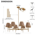 Golden Farmhouse Pendant Light 8-light Bohemian Pendant Light 38.6