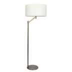 Serene Brushed Nickel Floor Lamp With Rotary Metal Base White Linen Sh