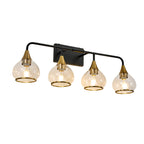 31 Modern 4-Light Vanity Wall Sconce - Black And Gold Bathroom Light F