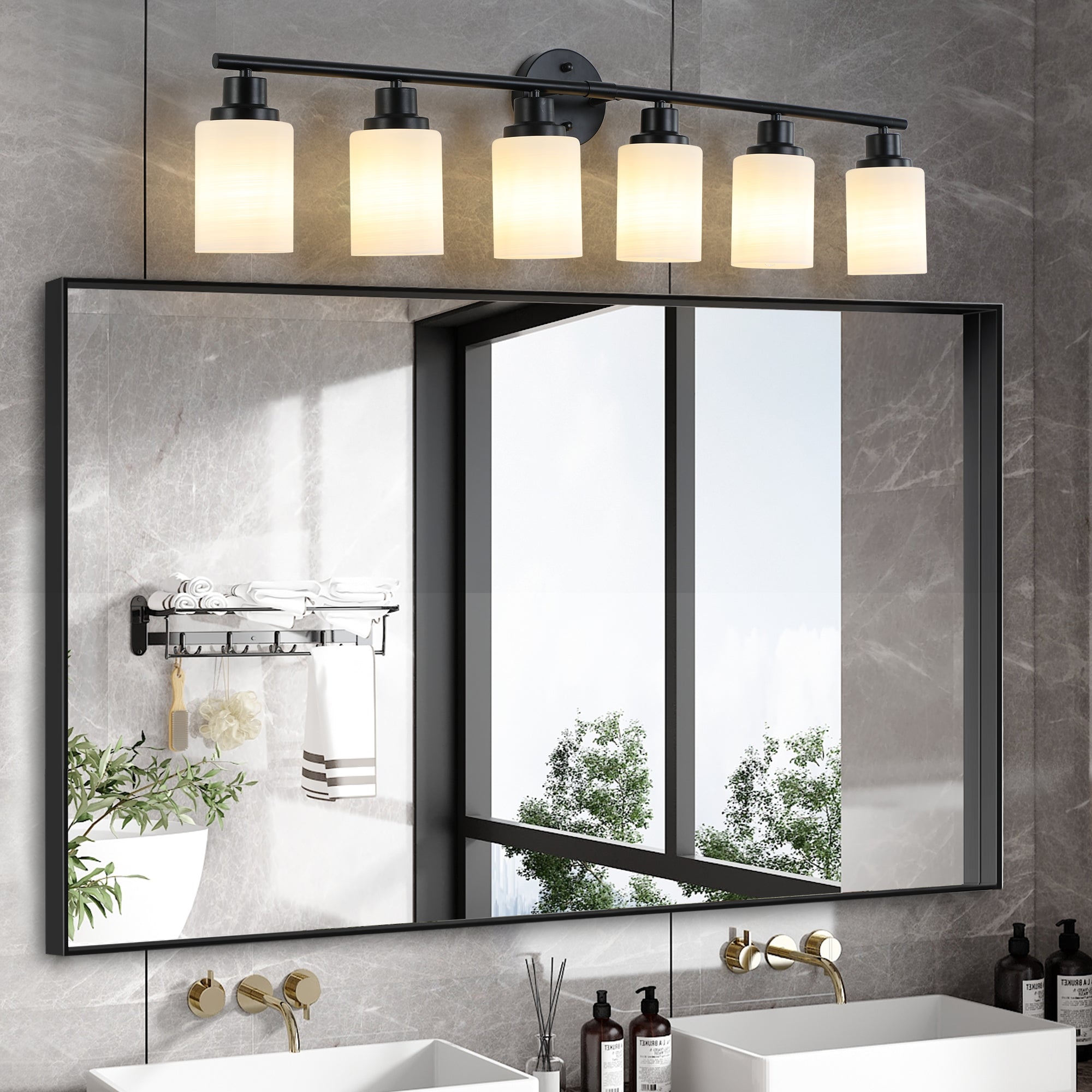 39 Modern 6-Light Vanity Bathroom Mirror Light