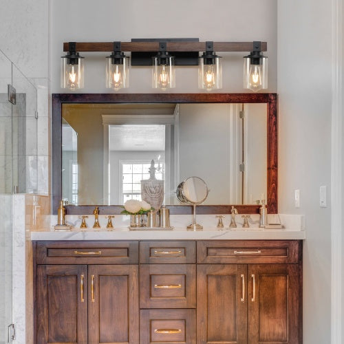Rustic Bathroom Wall Lamp | 5 Light Fixture