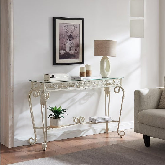 Modern Glass Console Table | 2-Tier Structure