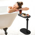 1Pc C-Shaped Bathtub Tray Table With Adjustable Height 360Degree Rotat