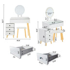 LED Glass Dressing Table Set | Extendable Side Design