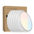 6PK 12 In. LED Flush Mount Ceiling Light Fixture - 2880 Lumens