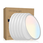 6PK 12 In. LED Flush Mount Ceiling Light Fixture - 2880 Lumens