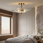 Glass Globe Semi Flush Mount Ceiling Light Fixture, 16.5 Inch