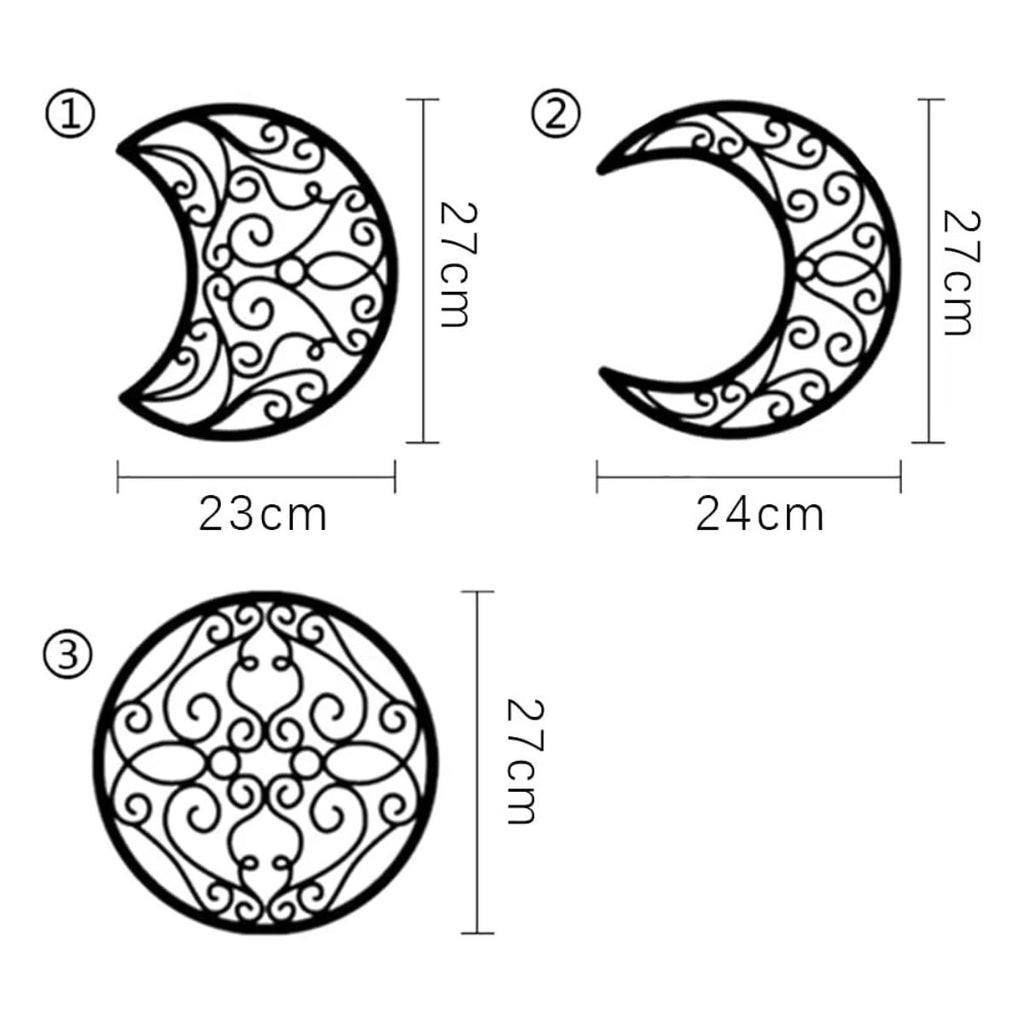 Crescent Moon Wall Art Set Of 5